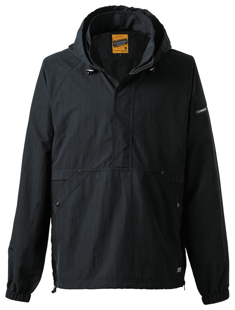 I'Z FRONTIER HARD TASRAN NYLON HALF ZIP PARKA #9019