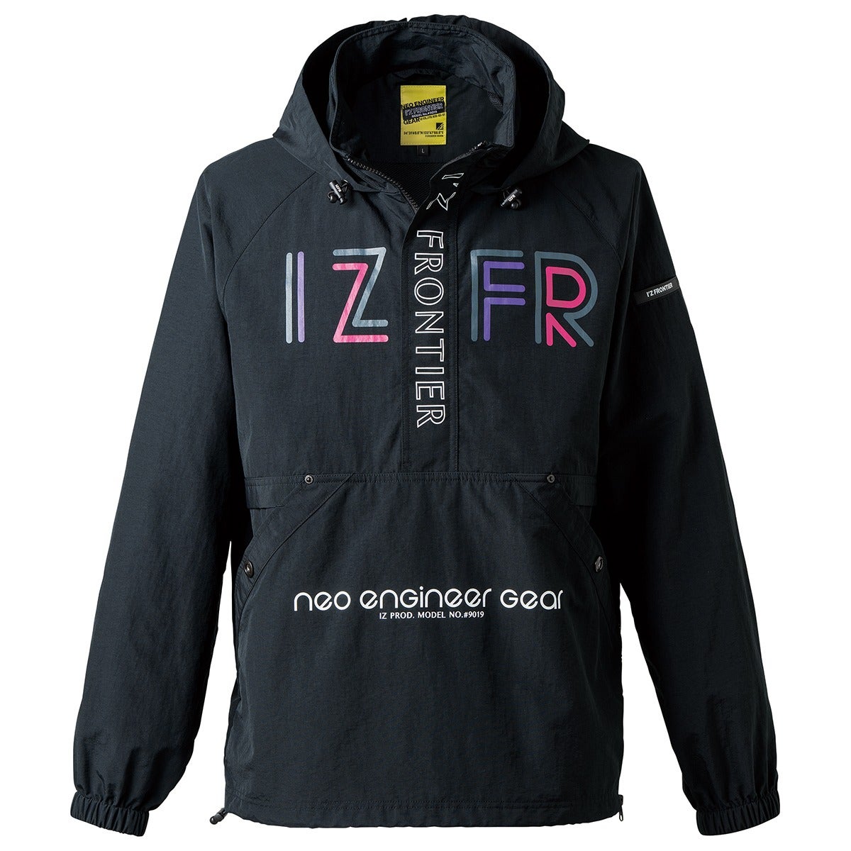 I'Z FRONTIER HARD TASRAN NYLON HALF ZIP PARKA #9019P