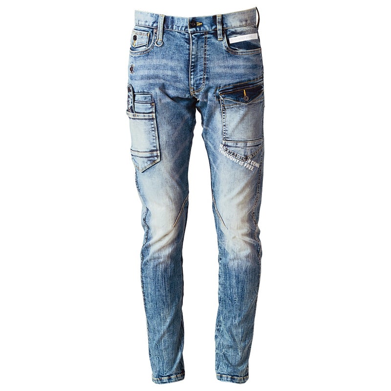 I'Z FRONTIER HIGHPOWER STRETCH DENIM CARGO PANTS #7352